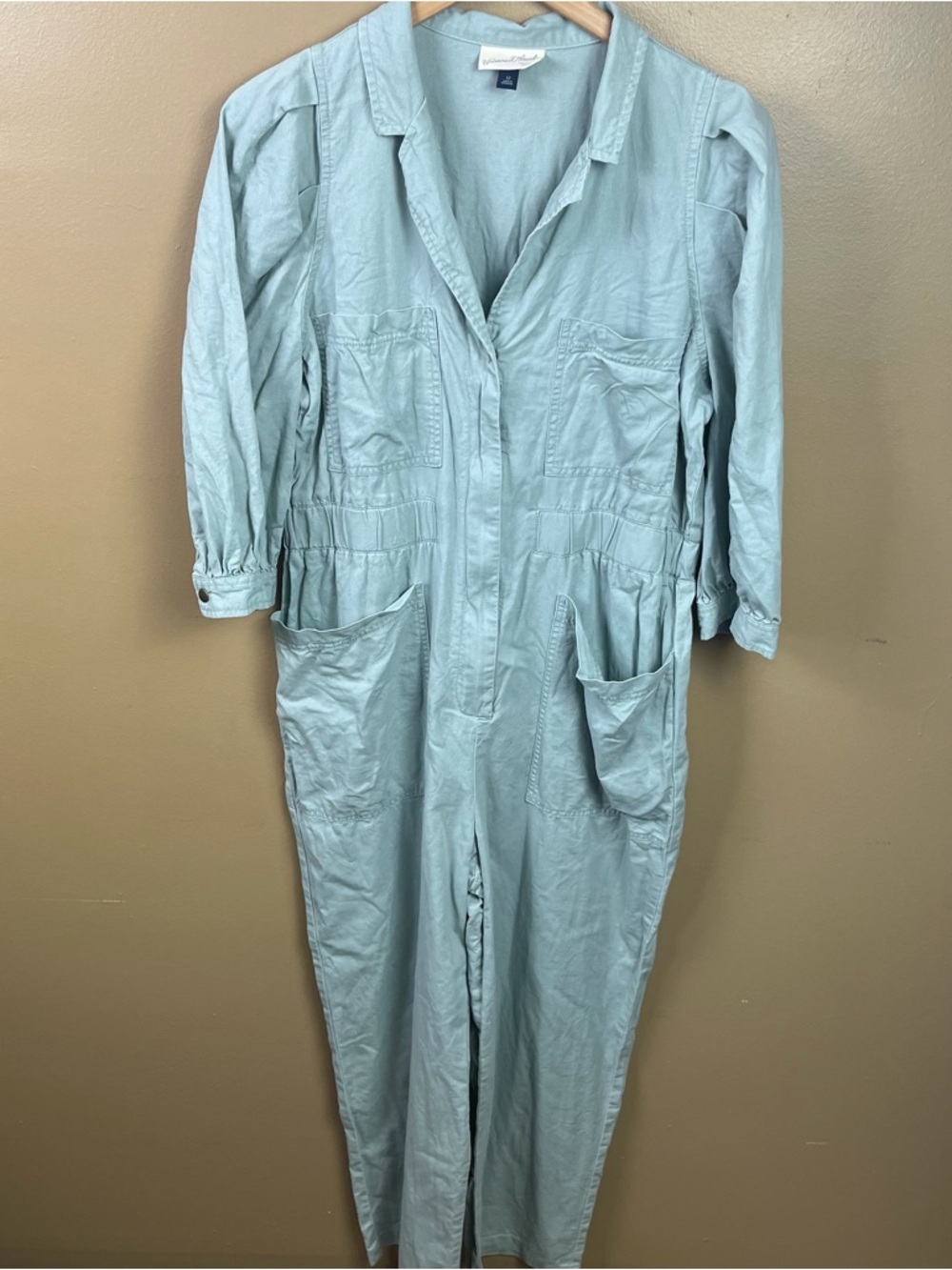 Universal Thread Light Sage Utility Jumpsuit Cotton Lyocell Blend Women's 12